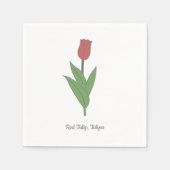 Blume Botanical Red Tulip Pastel Serviette (Vorderseite)