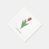 Blume Botanical Red Tulip Pastel Serviette (Ecke)