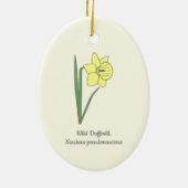 Blume Botanical Wild Daffodil Pastel Keramik Ornament (Hinten)