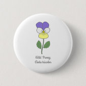 Blume Botanical Wild Pansy Pastel Button (Vorderseite)