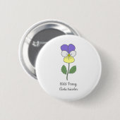 Blume Botanical Wild Pansy Pastel Button (Vorne & Hinten)