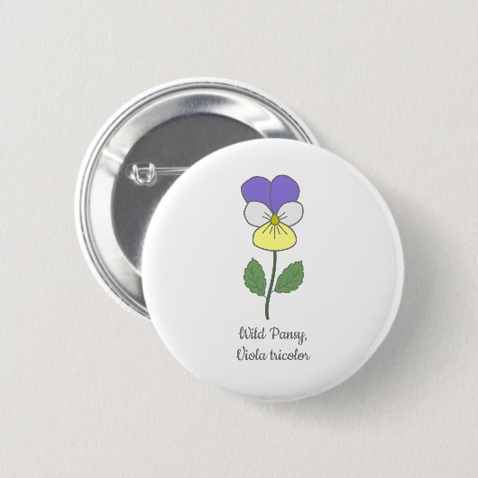 Blume Botanical Wild Pansy Pastel Button (Vorne & Hinten)