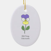 Blume Botanical Wild Pansy Pastel Keramik Ornament (Hinten)