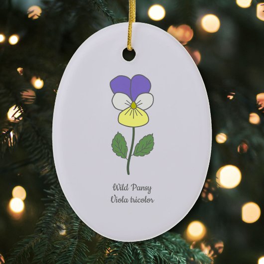 Blume Botanical Wild Pansy Pastel Keramik Ornament