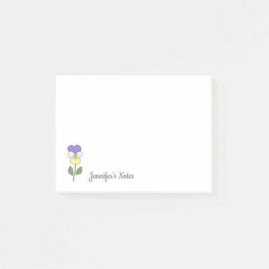 Blume Botanical Wild Pansy Pastel Post-it Klebezettel (Vorderseite)