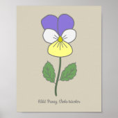 Blume Botanical Wild Pansy Pastel Poster (Vorne)
