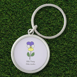 Blume Botanical Wild Pansy Pastel Schlüsselanhänger