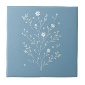 Blume botanisch blau fliese (Vorderseite)