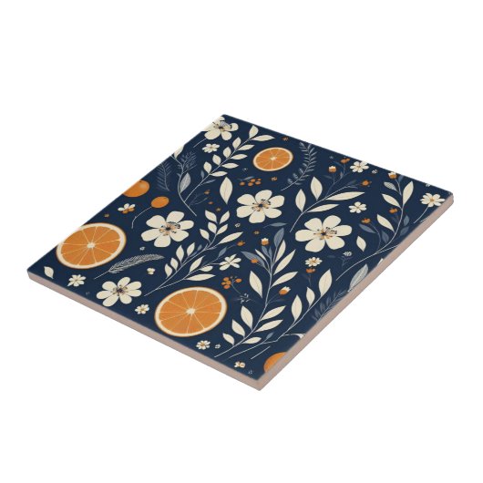 Blume botanisch blau fliese (Seite)