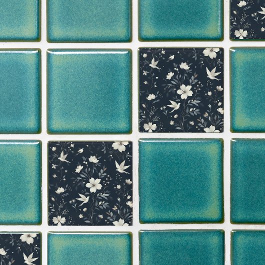 Blume botanisch blau fliese