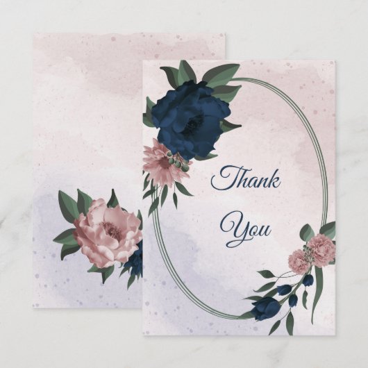 Blume botanisch dankeskarte (Vorne/Hinten)