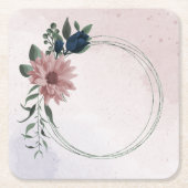 Blume botanisch rechteckiger pappuntersetzer (Vorderseite)