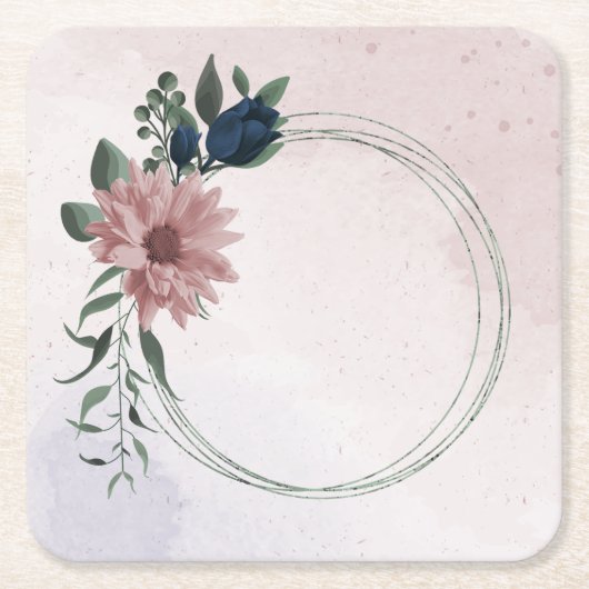 Blume botanisch rechteckiger pappuntersetzer (Vorderseite)