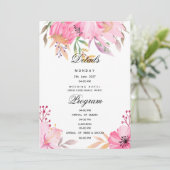 Blume Botanisch-rosa Aquarellfarben - Einzelheiten Einladung (Stehend Vorderseite)