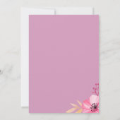 Blume Botanisch-rosa Aquarellfarben - Einzelheiten Einladung (Rückseite)