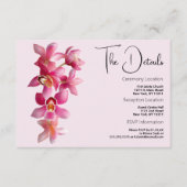 Blume Botanisch-rosa Bordeaux-Orchideen Begleitkarte (Vorderseite)