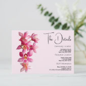 Blume Botanisch-rosa Bordeaux-Orchideen Begleitkarte (Stehend Vorderseite)
