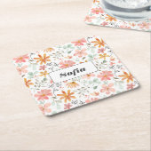 Blume Botanische Aquarellmuster Rechteckiger Pappuntersetzer (angewinkelt)