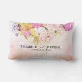 Blume Botanische Hochzeit mit farbenfrohen Wasserf Lendenkissen (Rückseite)
