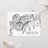 Blume Botanische Kunst Karte (Vorderseite/Rückseite Beispiel)