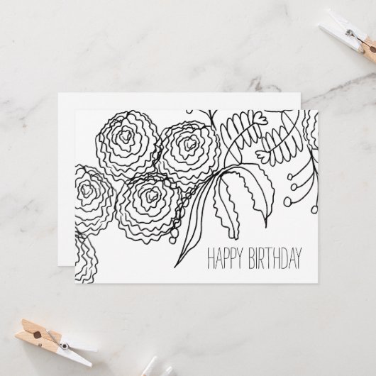 Blume Botanische Kunst Karte (Vorderseite/Rückseite Beispiel)