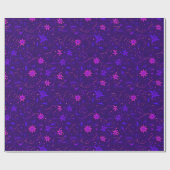 Blume Botanische Lila Rosa Weihnachten Geschenkpapier (Flach)