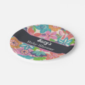 Blume Botanische Mädchen-Tropendusche Pappteller (Schrägansicht)