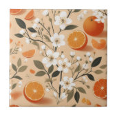 Blume botanische Orangen Fliese (Vorderseite)