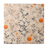 Blume botanische Orangen Fliese (Vorderseite)