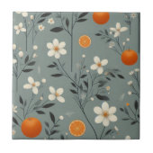 Blume botanische Orangen Fliese (Vorderseite)