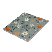 Blume botanische Orangen Fliese (Seite)