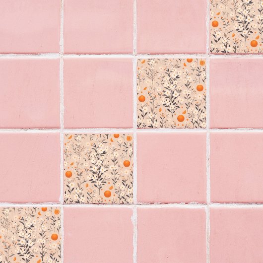 Blume botanische Orangen Fliese