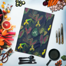 Blume Botanische Pflanze Aquarellfarben Monogramm