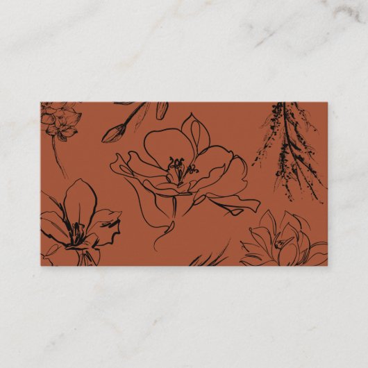 Blume Botanische Terracotta Visitenkarte (Vorderseite)
