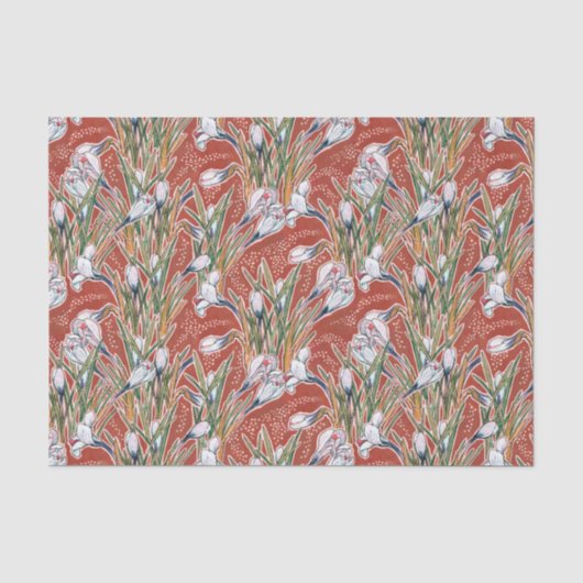 Blume Botanischer Blumenbraun Seidenpapier (Vorderseite)