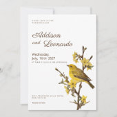 Blume Botanischer Gelbvogelapfel Hochzeit Einladung (Vorderseite)