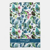 Blume botanischer Muster, Monogramm Geschirrtuch (Vertikal)