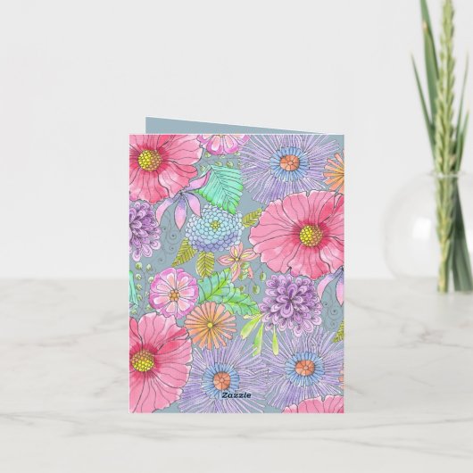 Blume Botanischer Muttertag Karte (Rückseite)