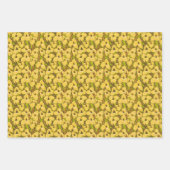 Blume Botanisches Blumenmuster Orange Gelb Geschenkpapier Set (Vorderseite 3)