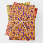 Blume Botanisches Blumenmuster Orange Gelb Geschenkpapier Set (Beispiel)