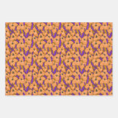 Blume Botanisches Blumenmuster Orange Gelb Geschenkpapier Set (Vorderseite)