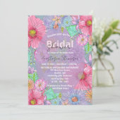 Blume Botanisches Brautparty Einladung (Stehend Vorderseite)