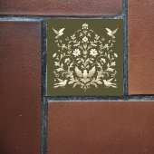 Blume botanisches Grün Fliese