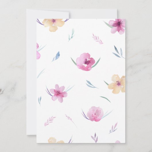 Blume Botanisches Herz Hochzeit Einladung (Rückseite)