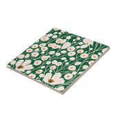 Blume botanisches Smaragdgrün Fliese (Seite)