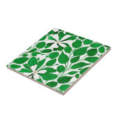 Blume botanisches Smaragdgrün Fliese (Seite)