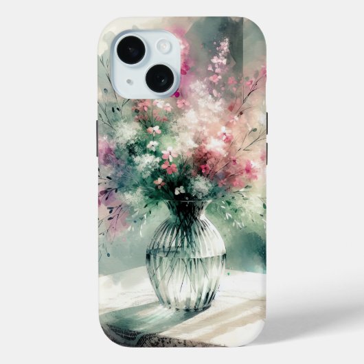 Blume Bouquet Alkohol Tinte Case-Mate iPhone Hülle (Rückseite)