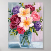 Blume Bouquet Aquarell Blumenbemalung Poster (Vorne)