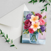 Blume Bouquet Aquarell Blumenbemalung Postkarte