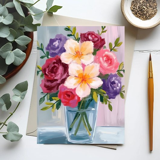 Blume Bouquet Aquarell Blumenkarte